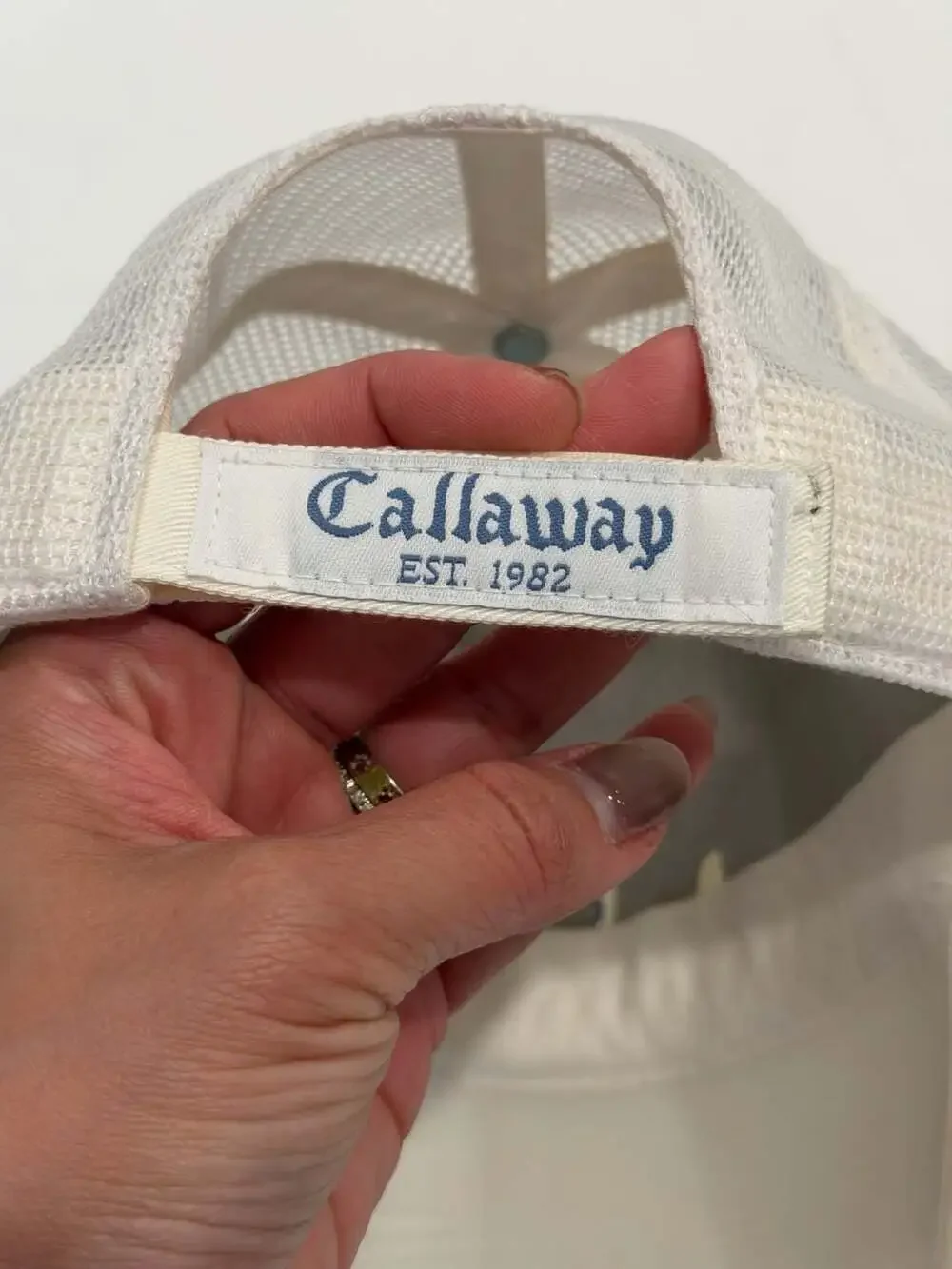 NWOT Callaway Golf Mesh Trucker Hat White Rhinestone Adjustable Cap
